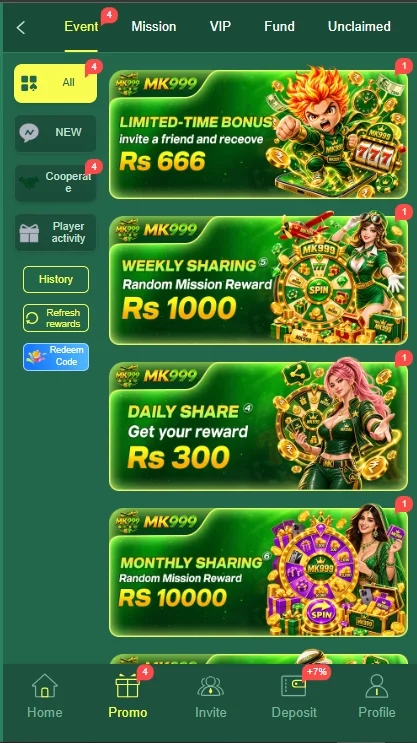 MK999 Game earning