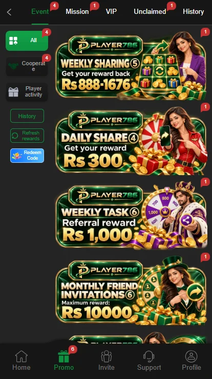 Player786 Game Bonuses And Rewards
